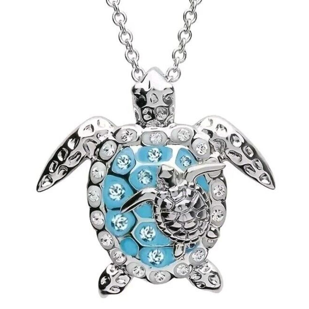 Fashion Crystal Turtle Pendant Necklace Sea life Jewelry Women Jewelry Gift NEW!